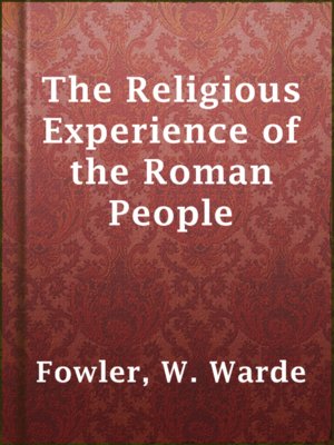 cover image of The Religious Experience of the Roman People